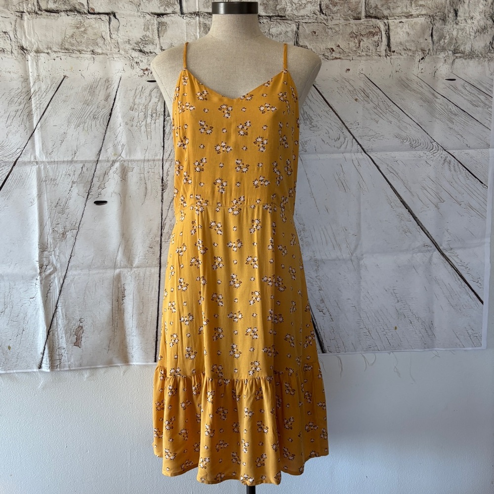 a.n.a Yellow Midi Sundress Spaghetti Strap Casual